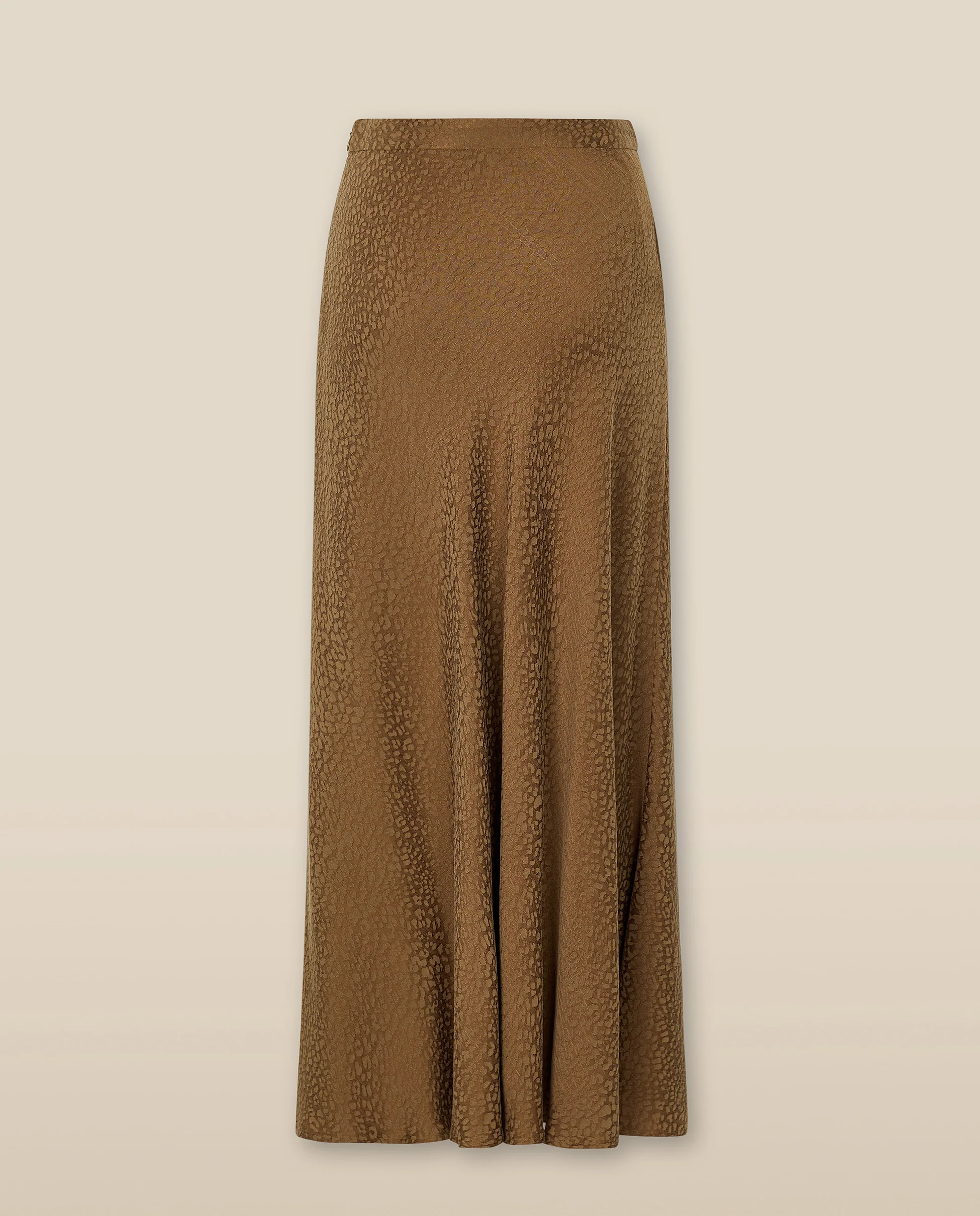 AADHILA | Brown Jacquard Leopard Print Long Skirt - Image 6