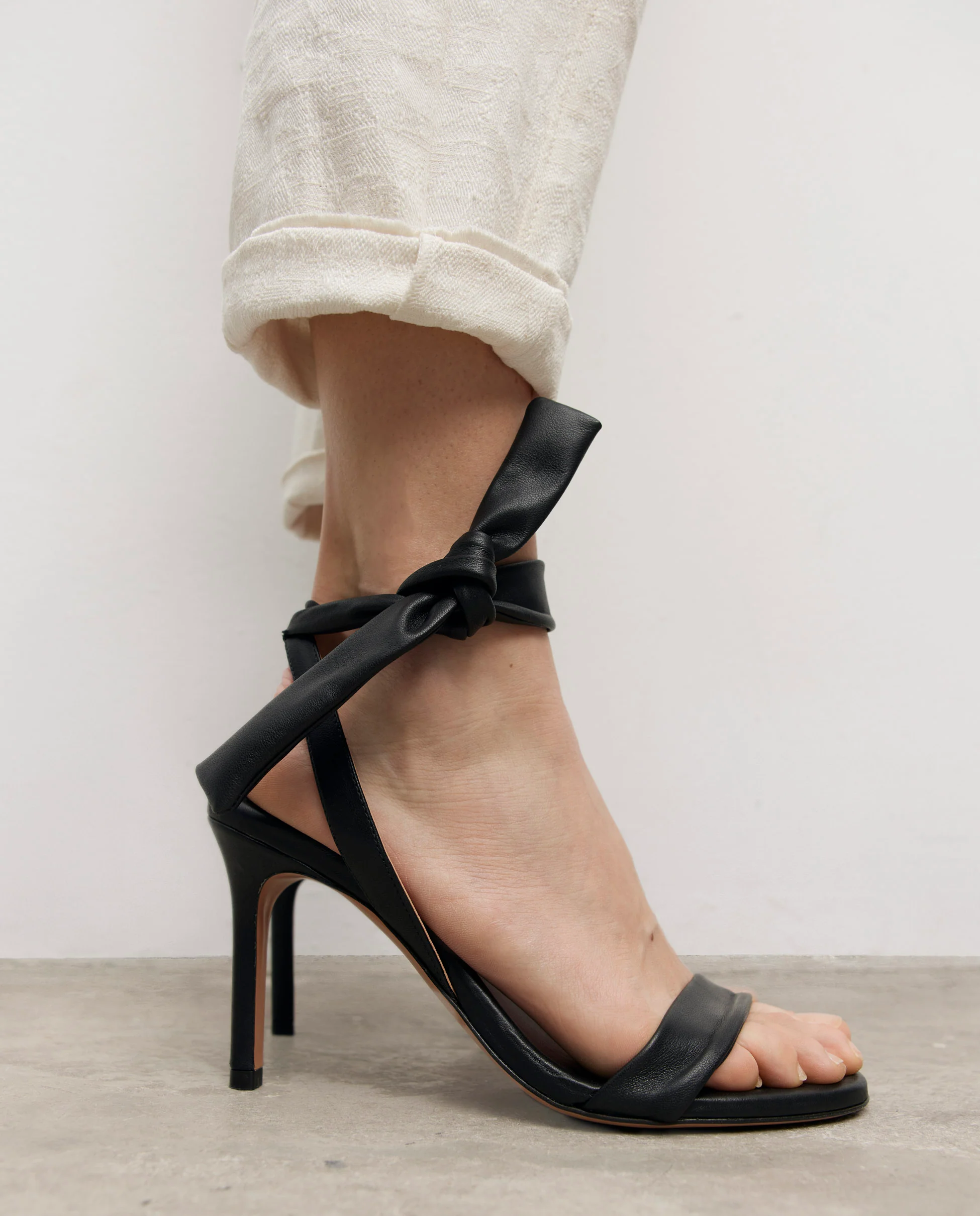 COLETTE | Black leather high heel sandal - Image 3