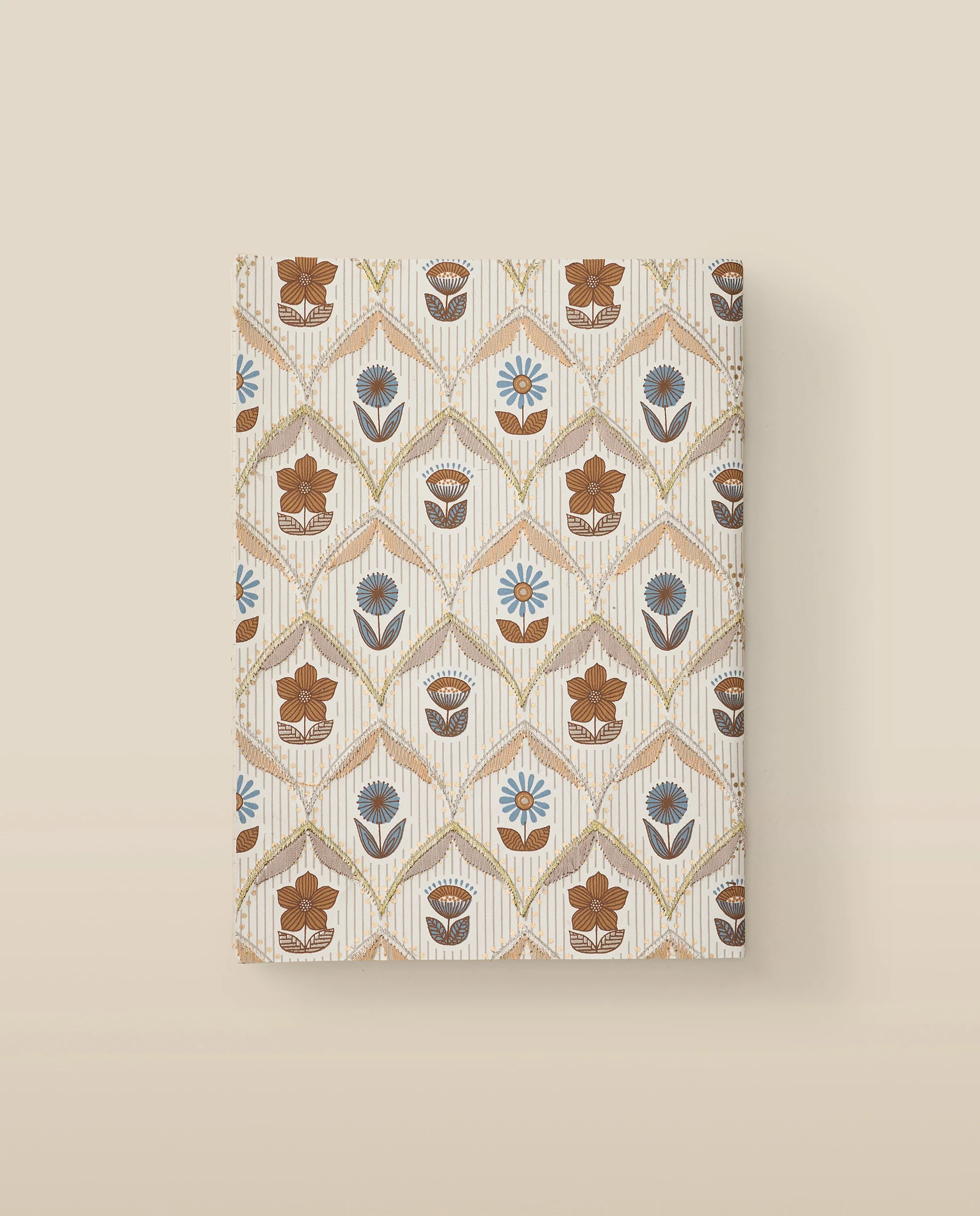 Light Cream Floral Embroidered Softbound Notebook - Image 3