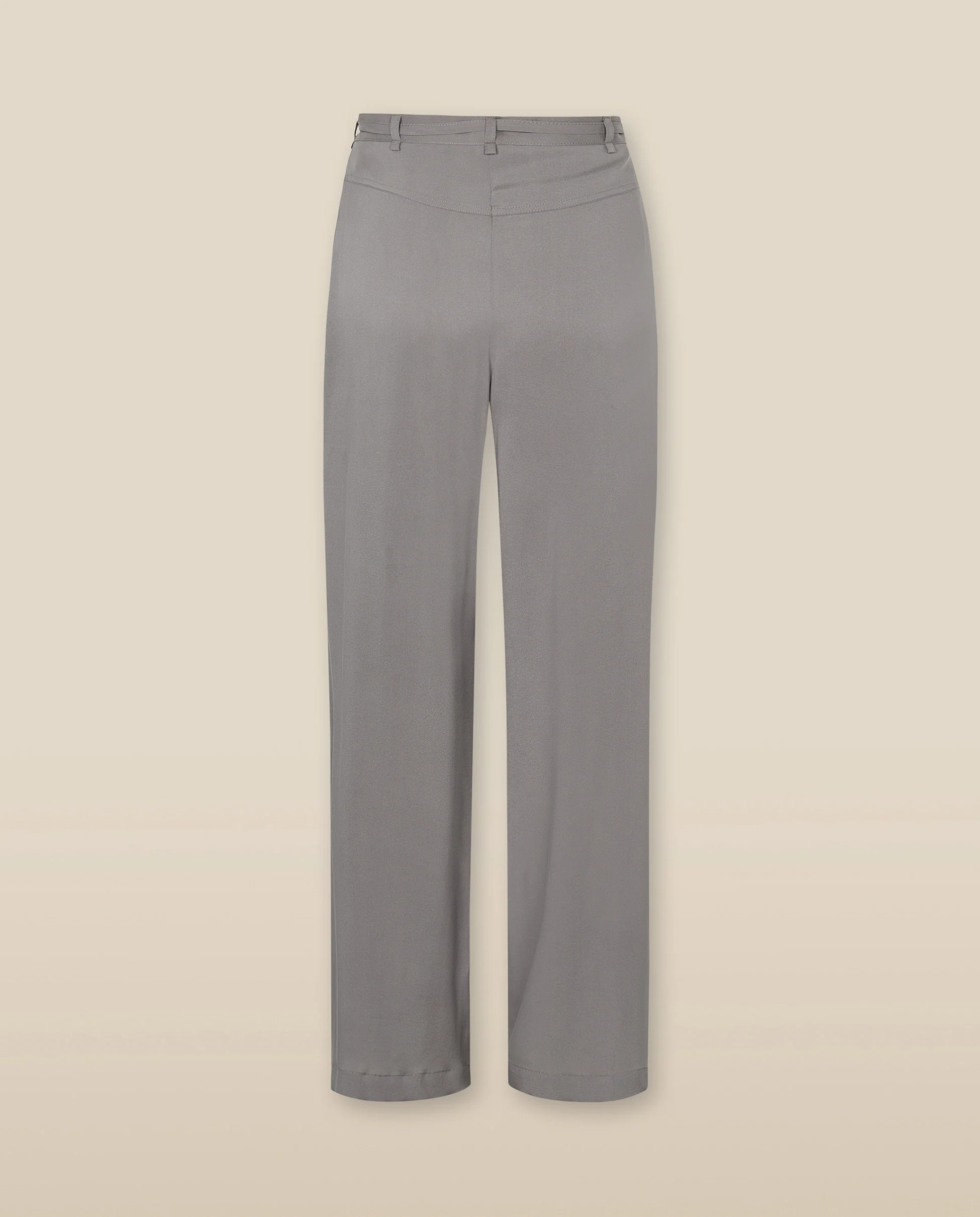 FINLEY | Grey Straight Leg Silk Trousers - Image 4