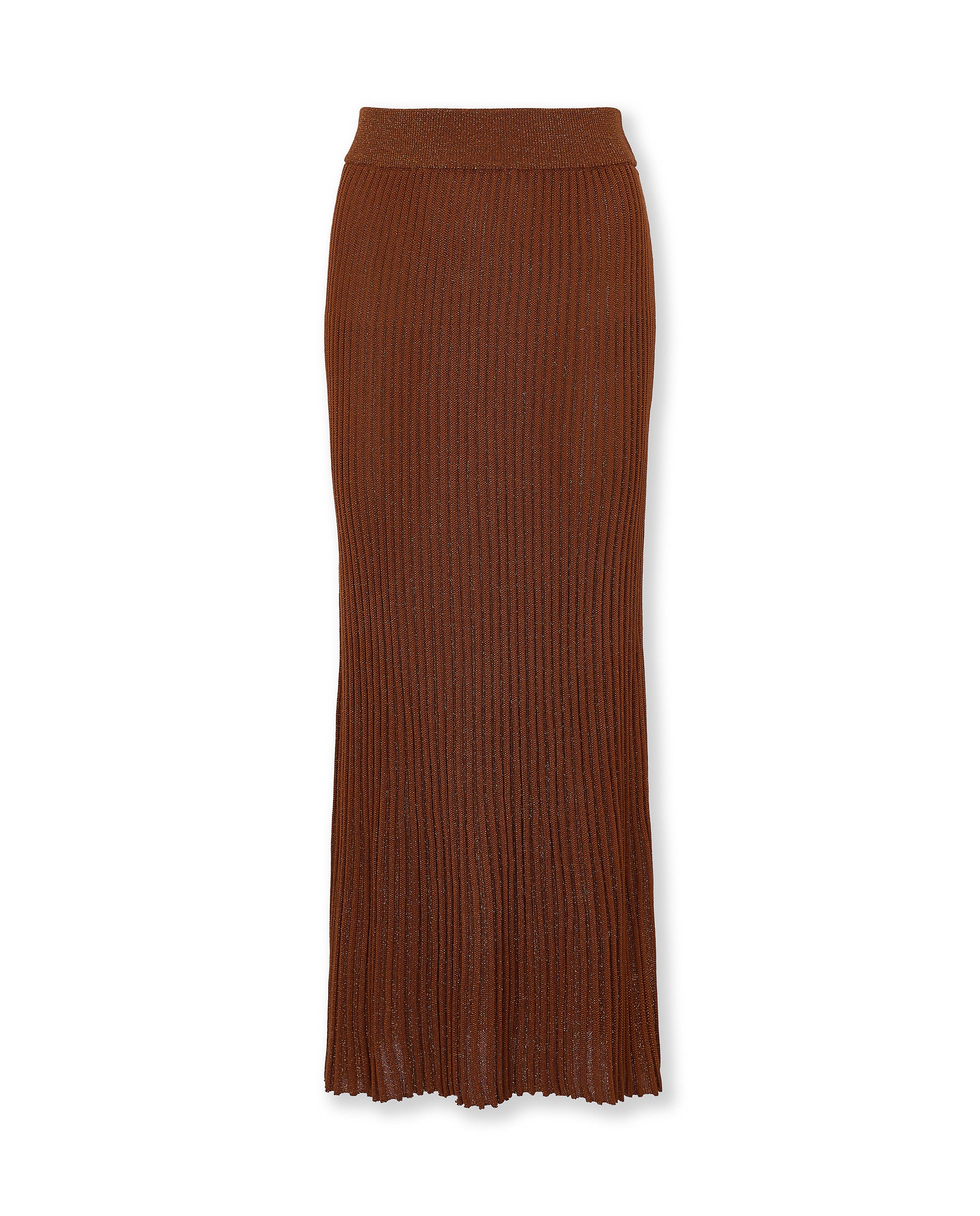 JOY | Brown Ribbed Knit Skirt - Image 6