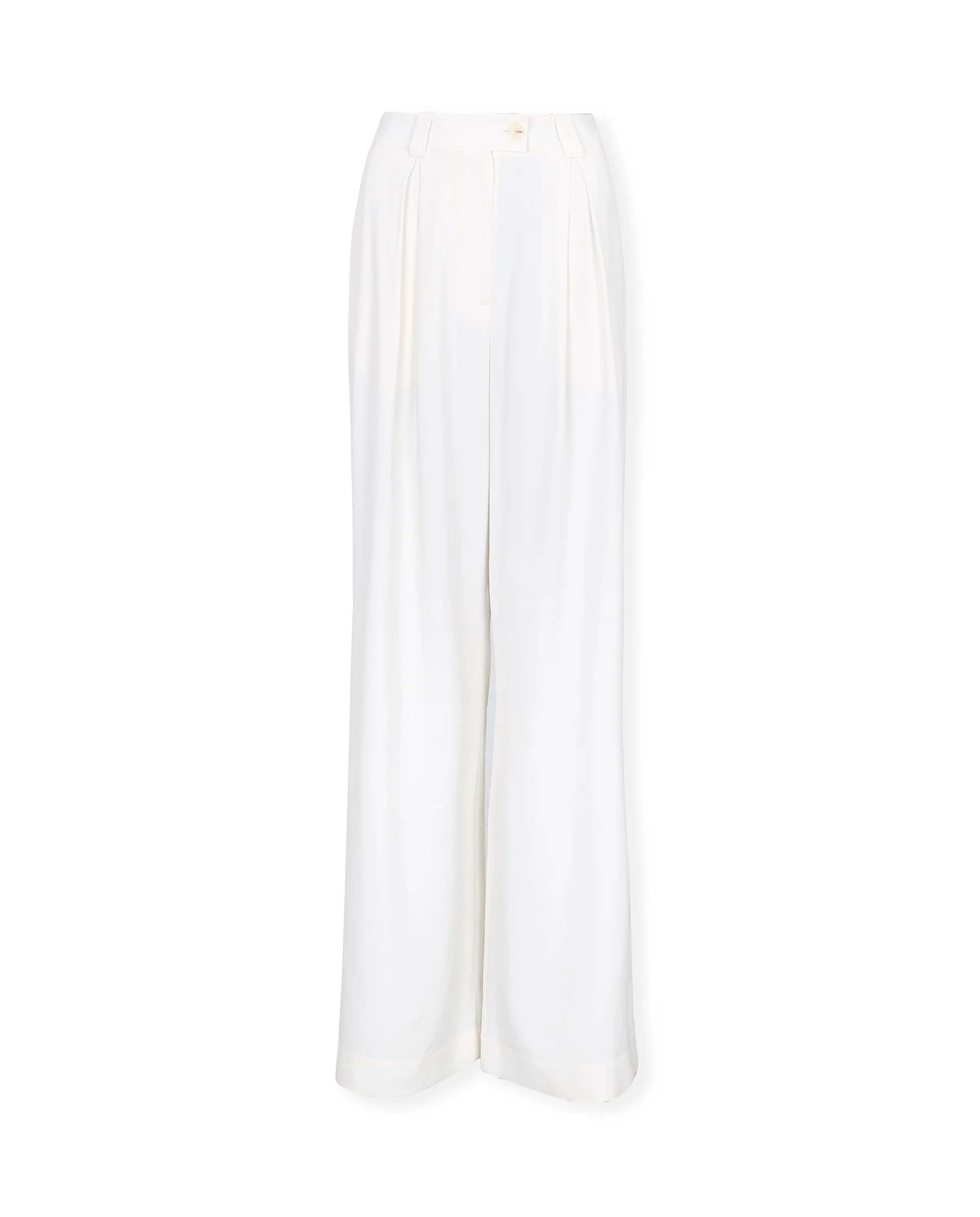 LOURDES | Off White Silk Wide leg Trousers - Image 6