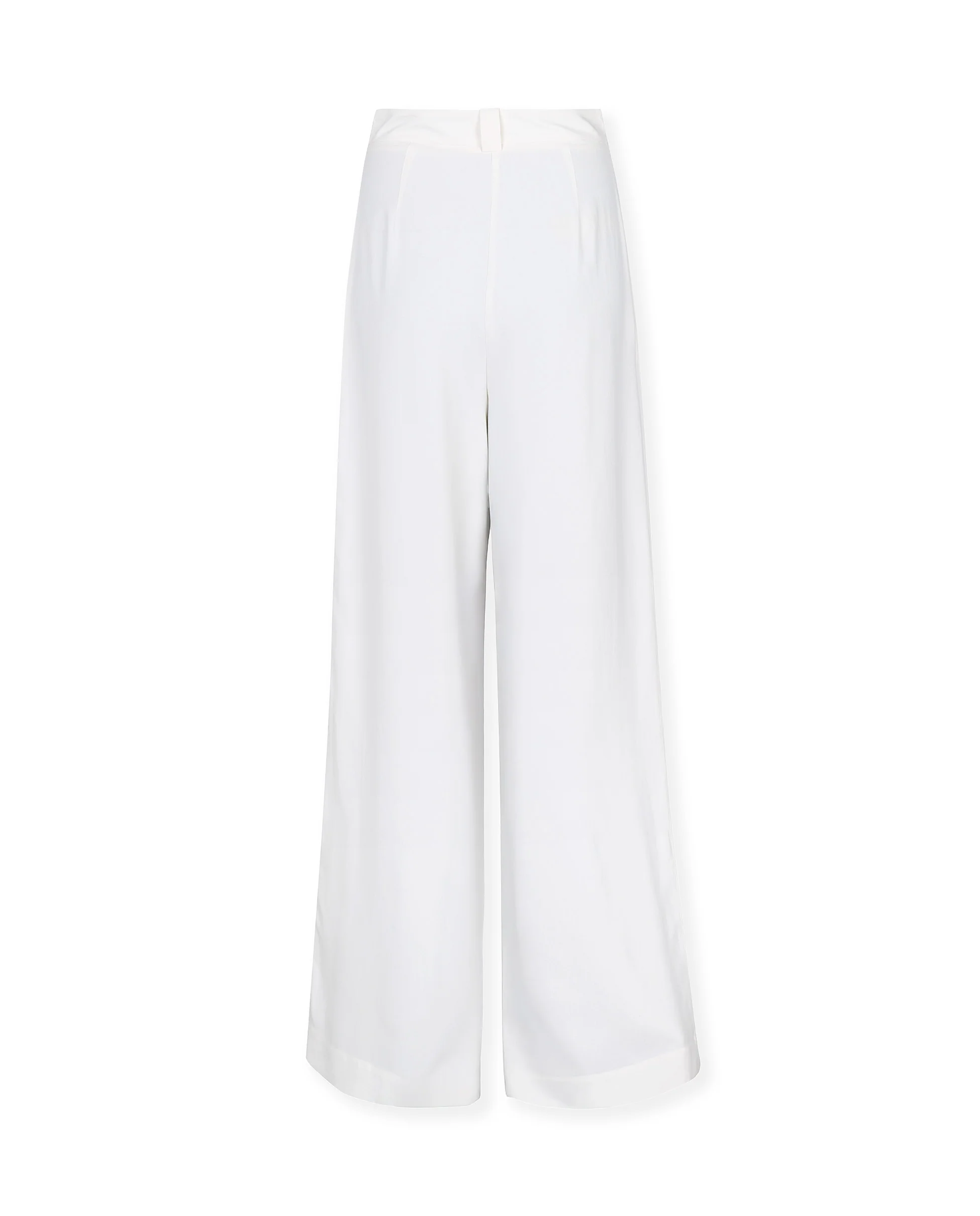 LOURDES | Off White Silk Wide leg Trousers - Image 7