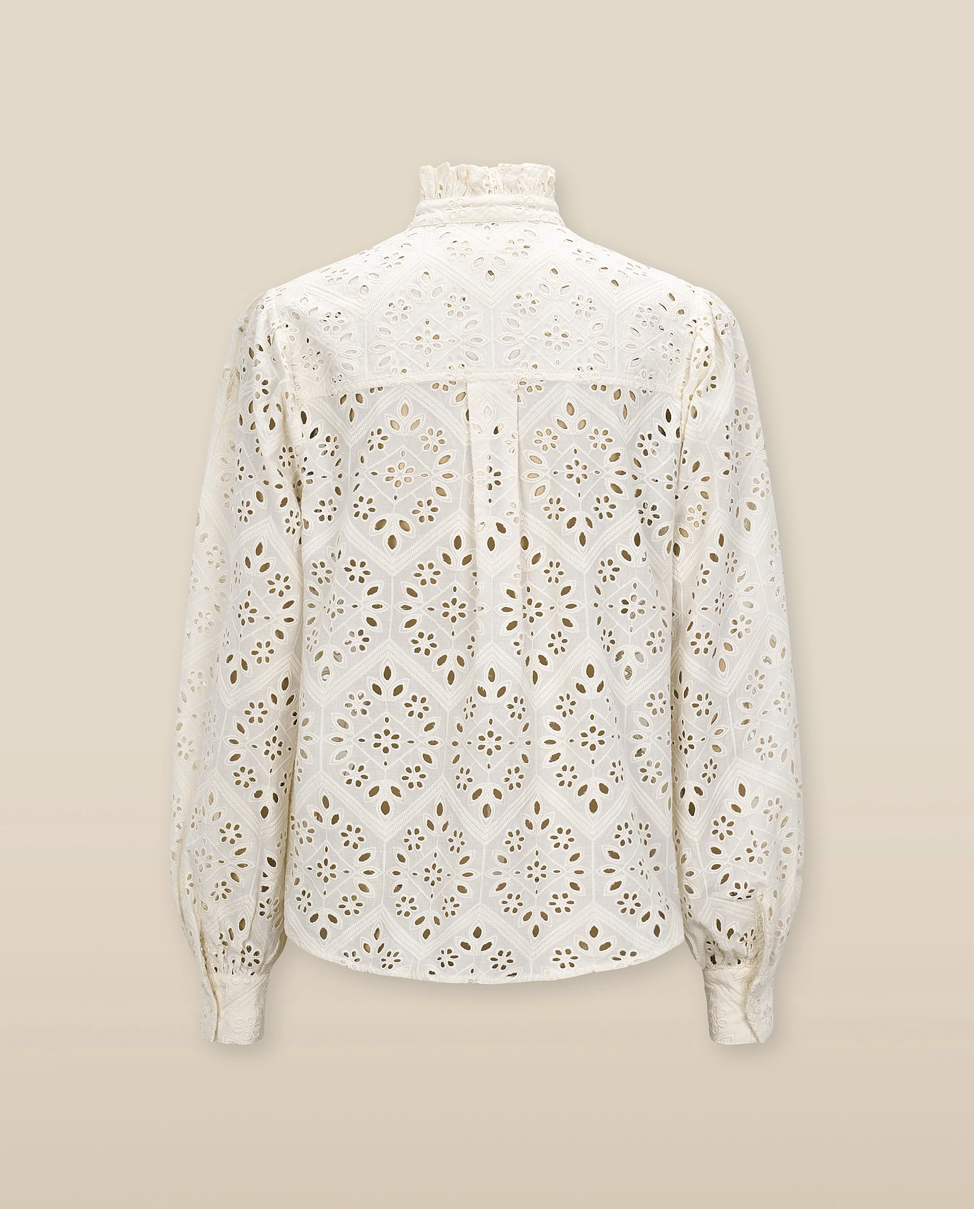 LULU | Ecru Embroidery Cotton Blouse - Image 4