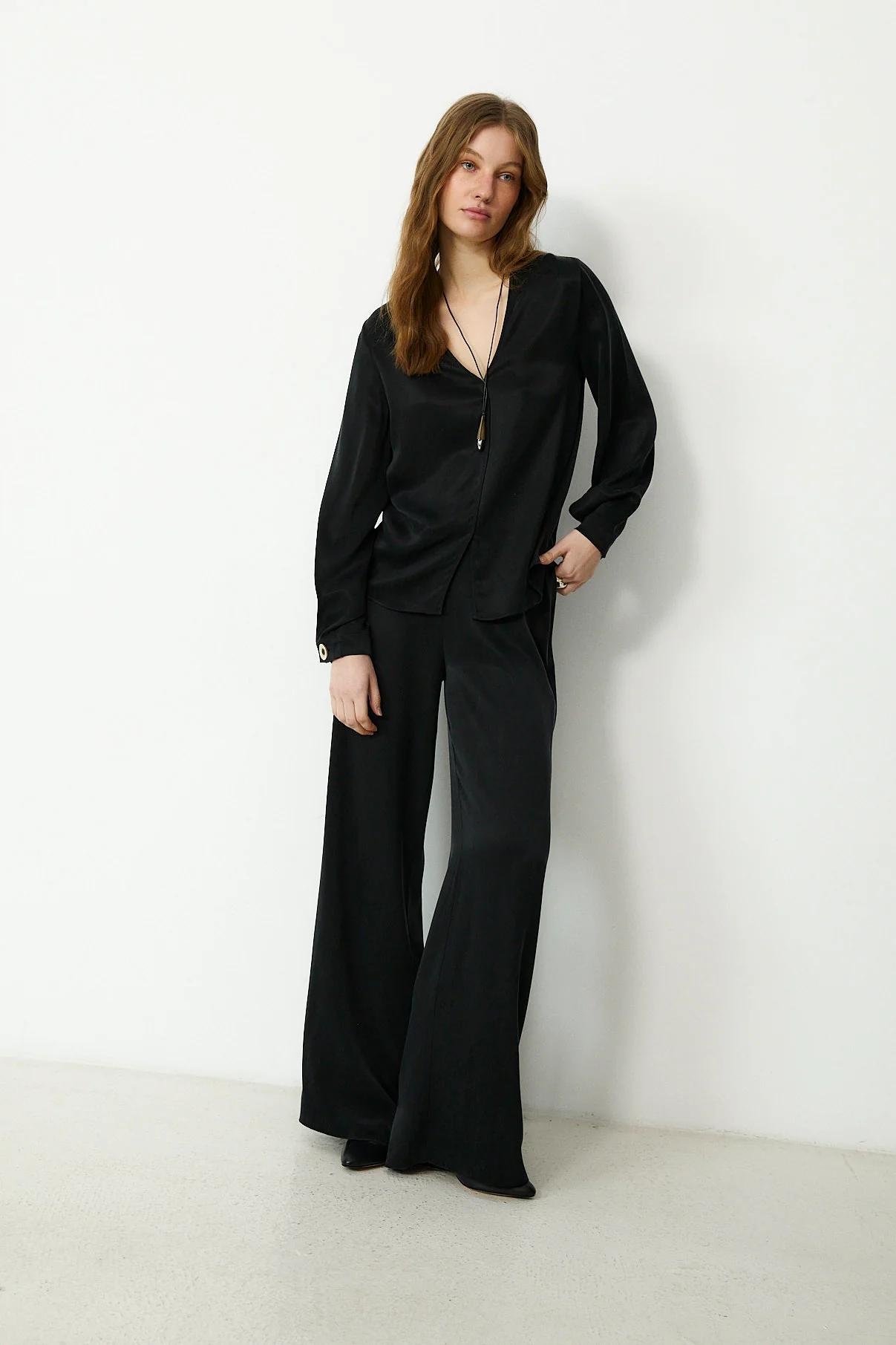 MAE | Black Draped Blouse - Image 3