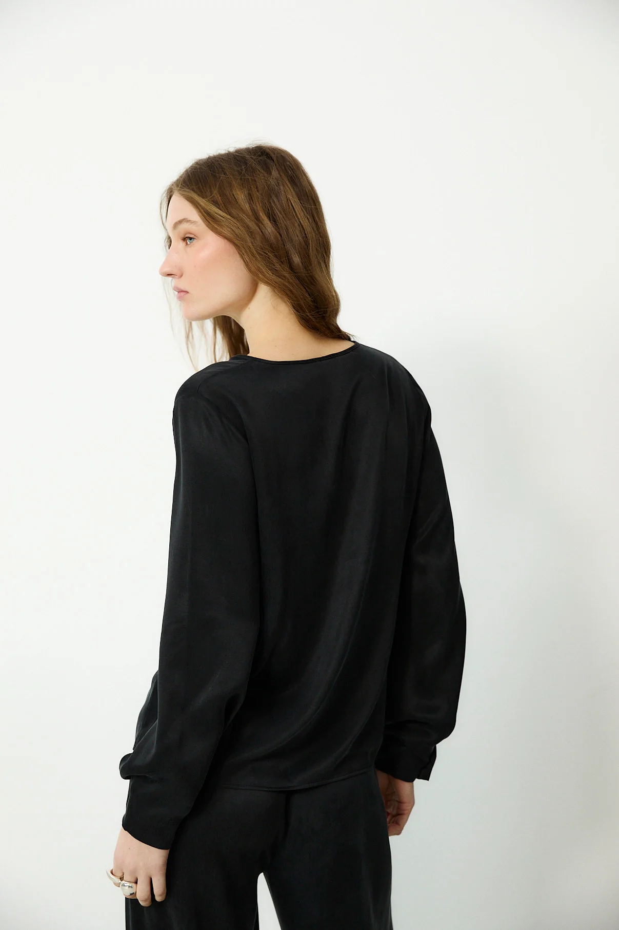 MAE | Black Draped Blouse - Image 4