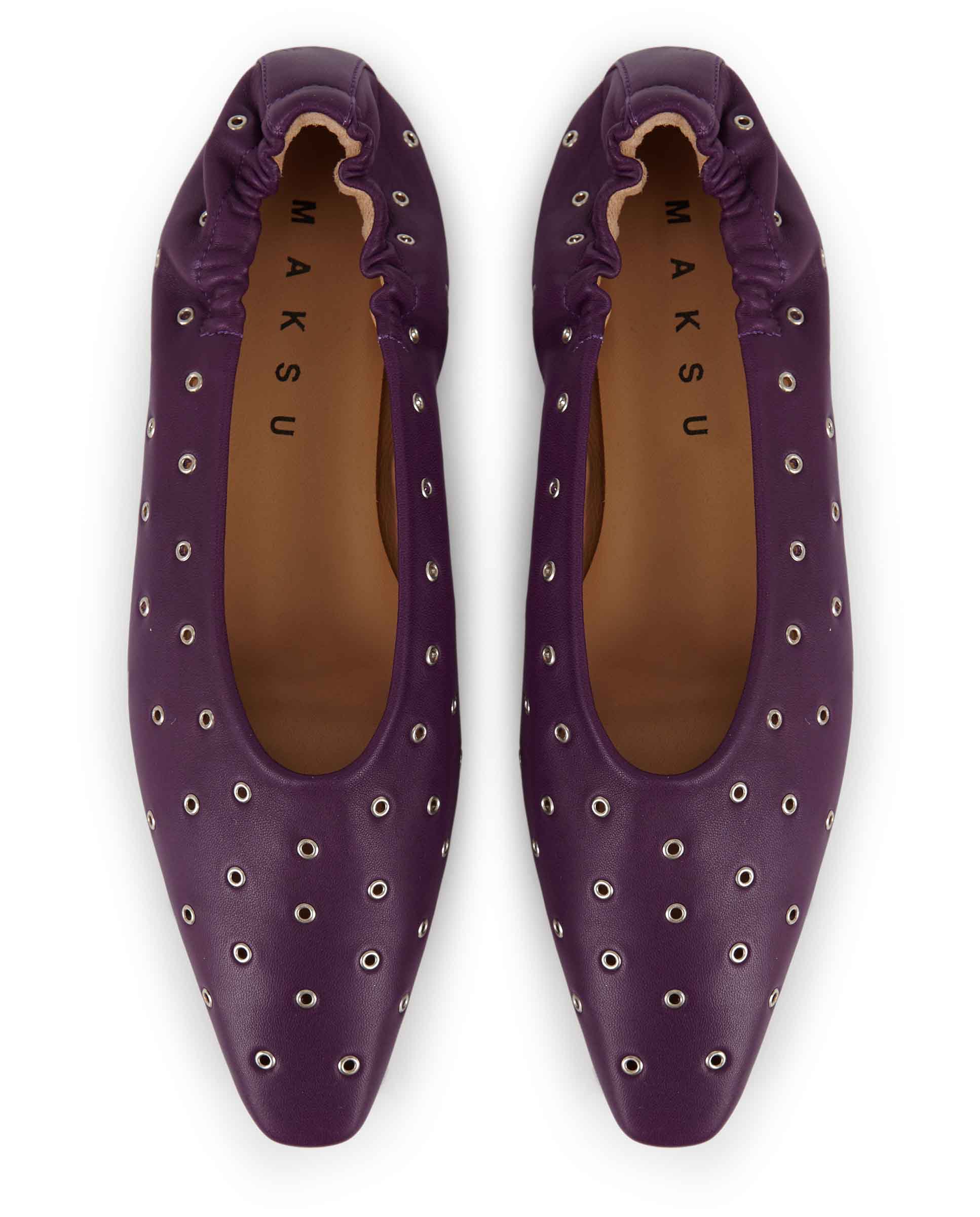 NICO | Leather ballerina purple - Image 3