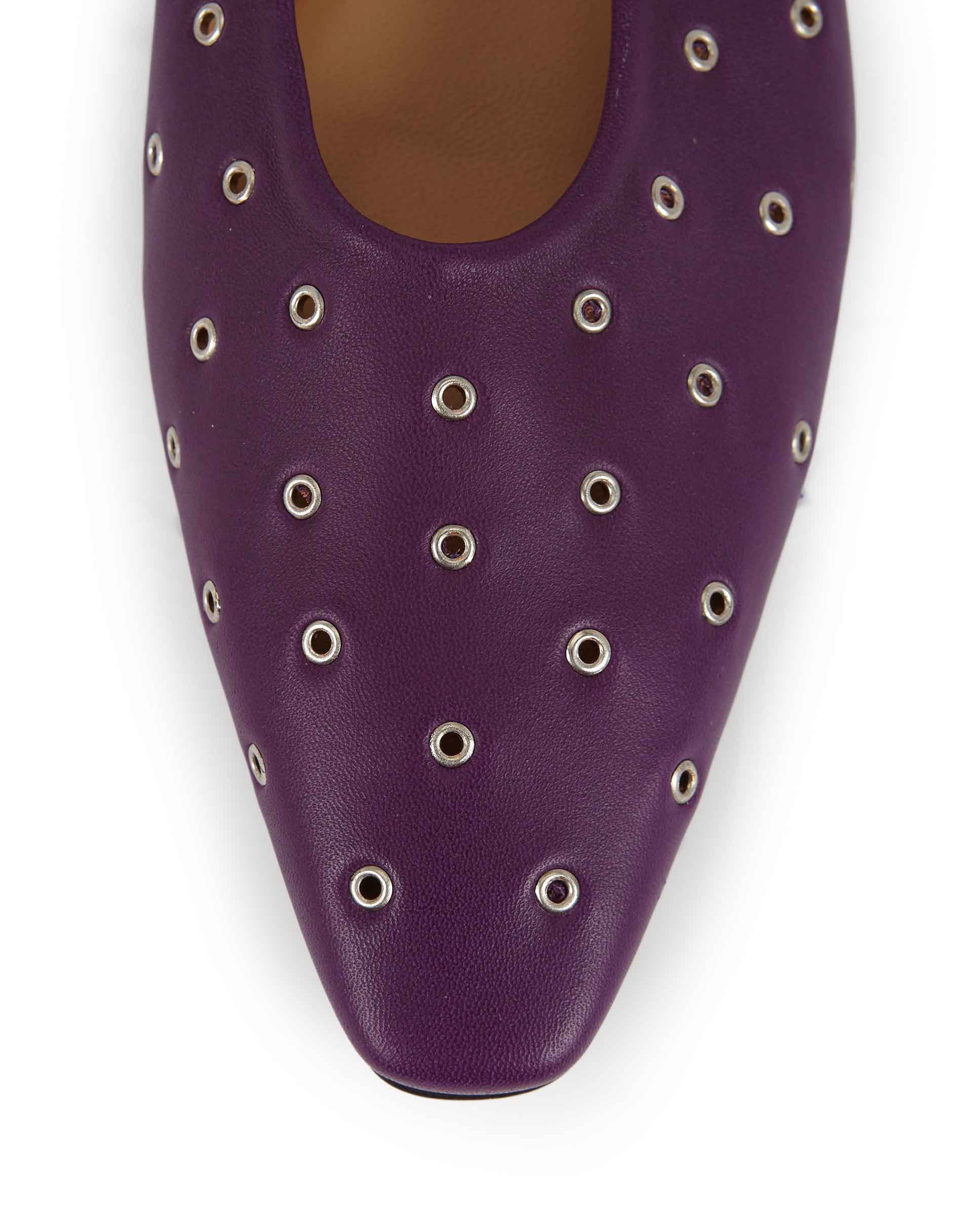 NICO | Leather ballerina purple - Image 6