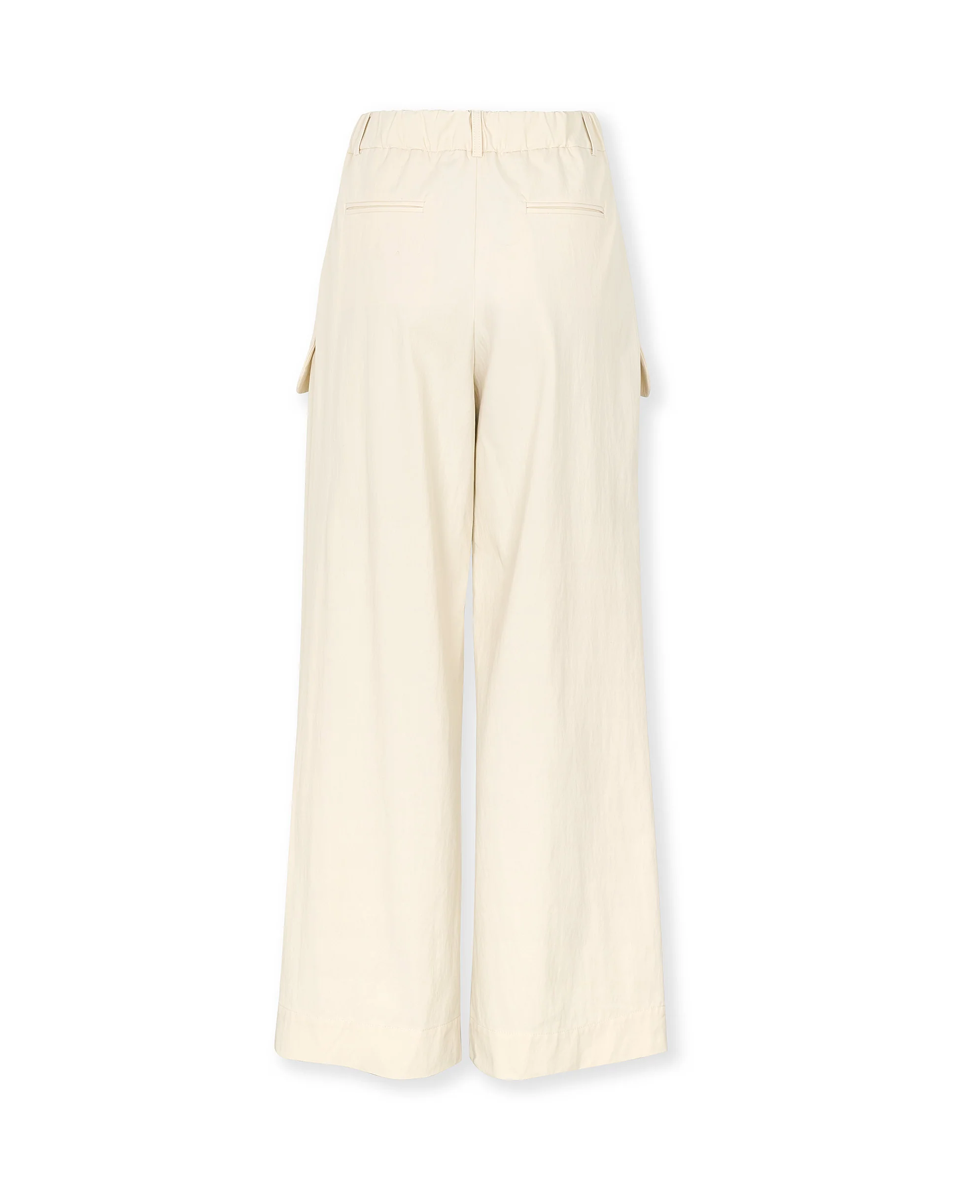 ODETTE | Beige Cotton Wide Leg Trousers - Image 7