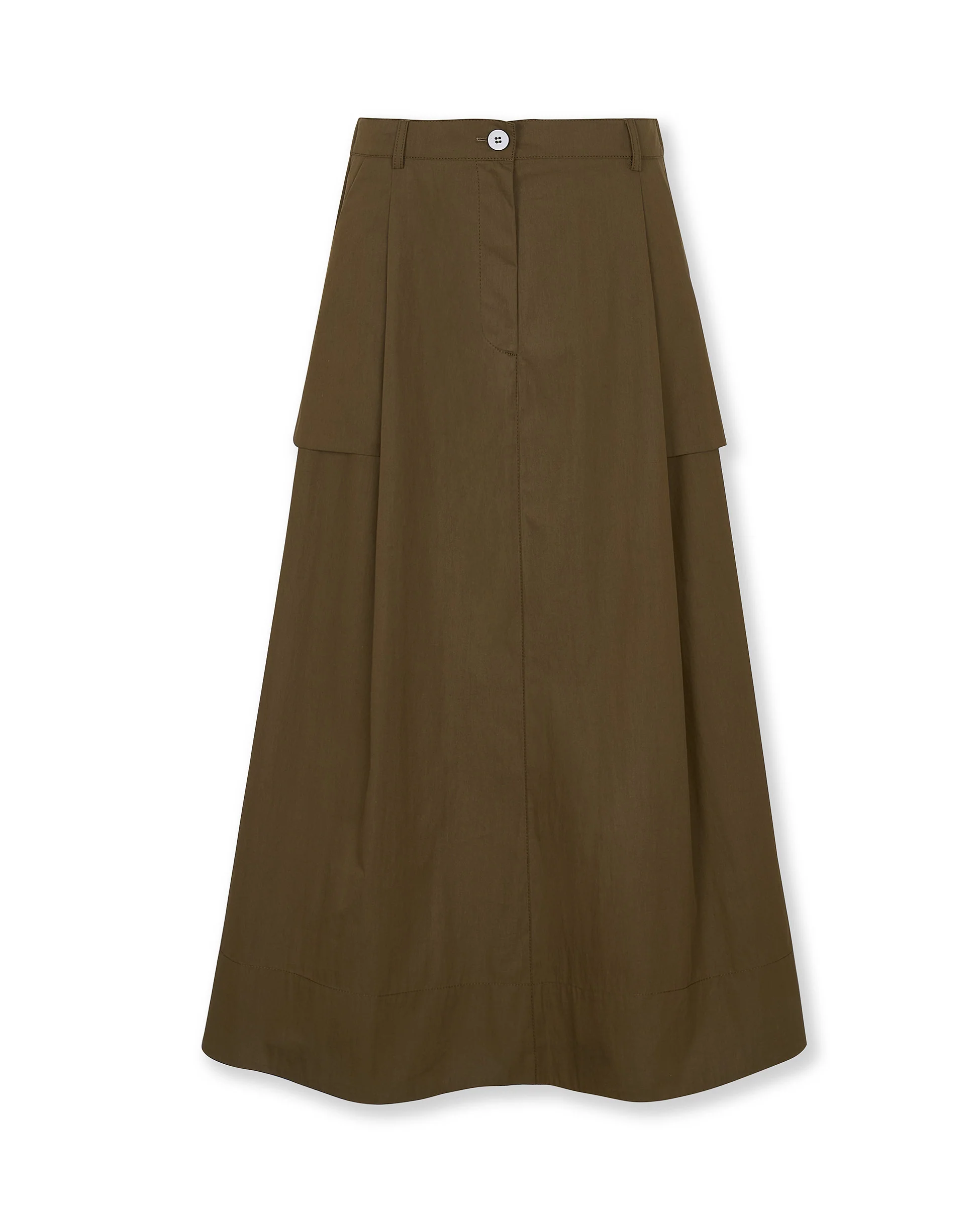 ODETTE | Brown Cotton Midi Skirt - Image 6