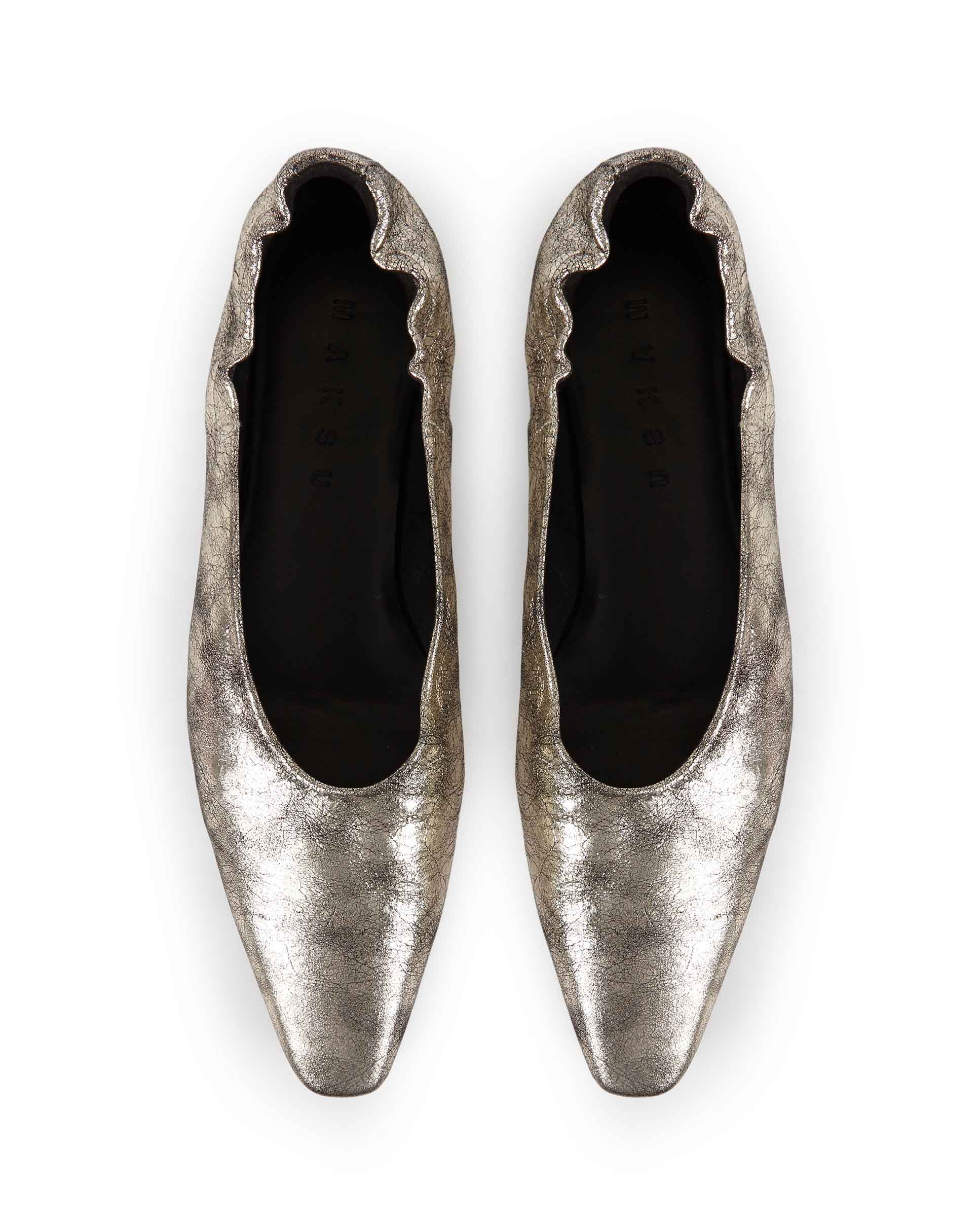 POPY | Leather ballerina silver - Image 4