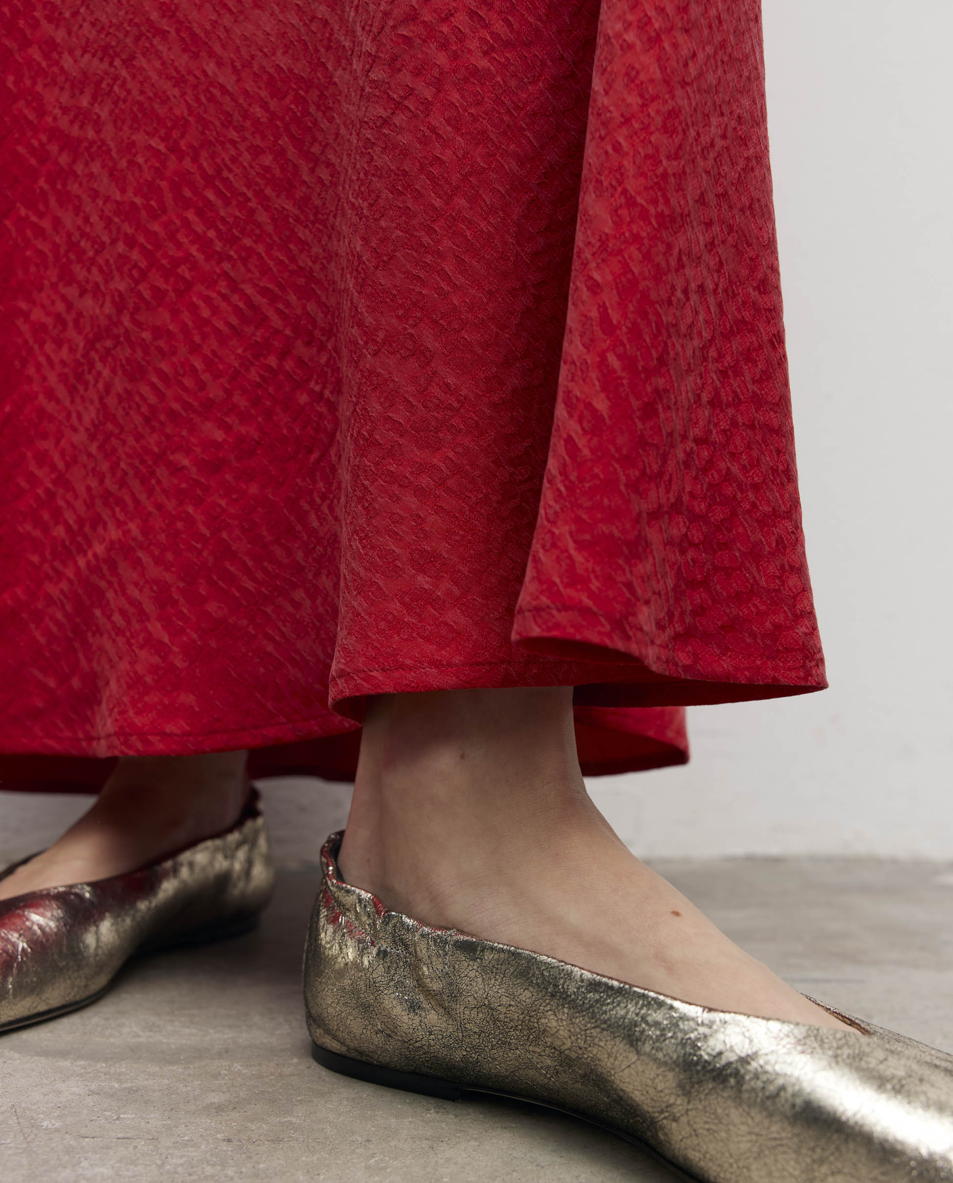 POPY | Leather ballerina silver - Image 5