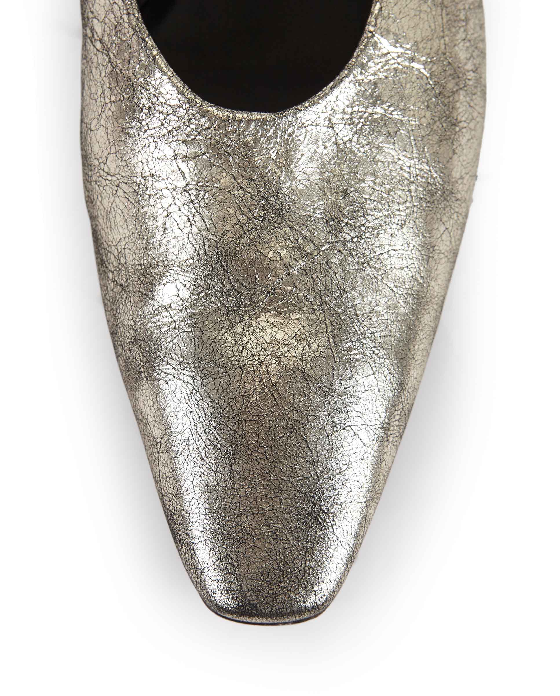 POPY | Leather ballerina silver - Image 6