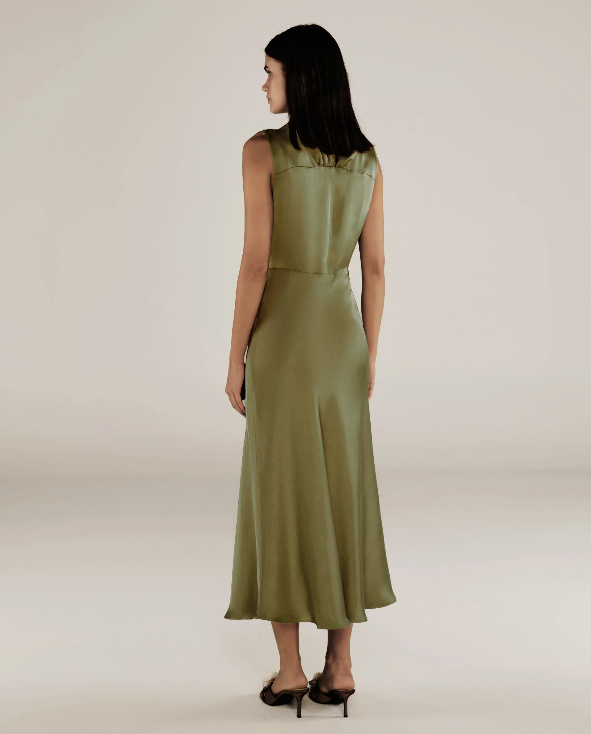 RANYA | Green Twist Sleeveless Maxi Dress - Image 4