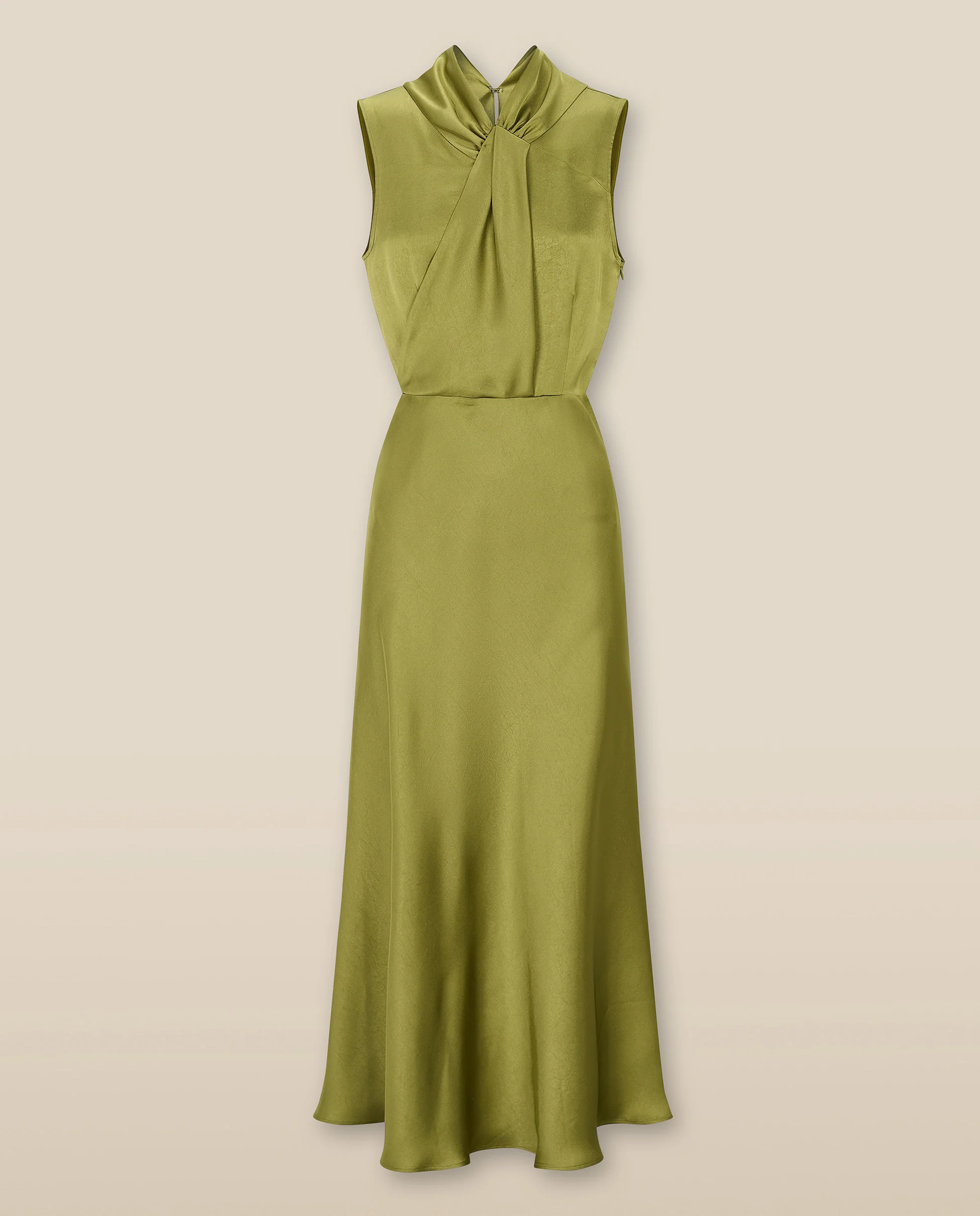 RANYA | Green Twist Sleeveless Maxi Dress - Image 7