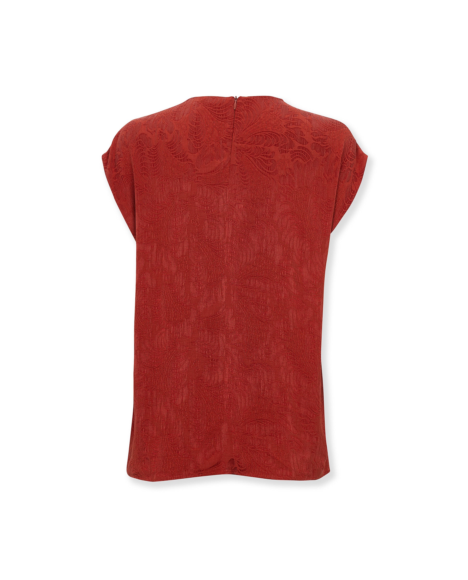 SULTANA | Rust Tonal Jacquard Twist Front Top - Image 8