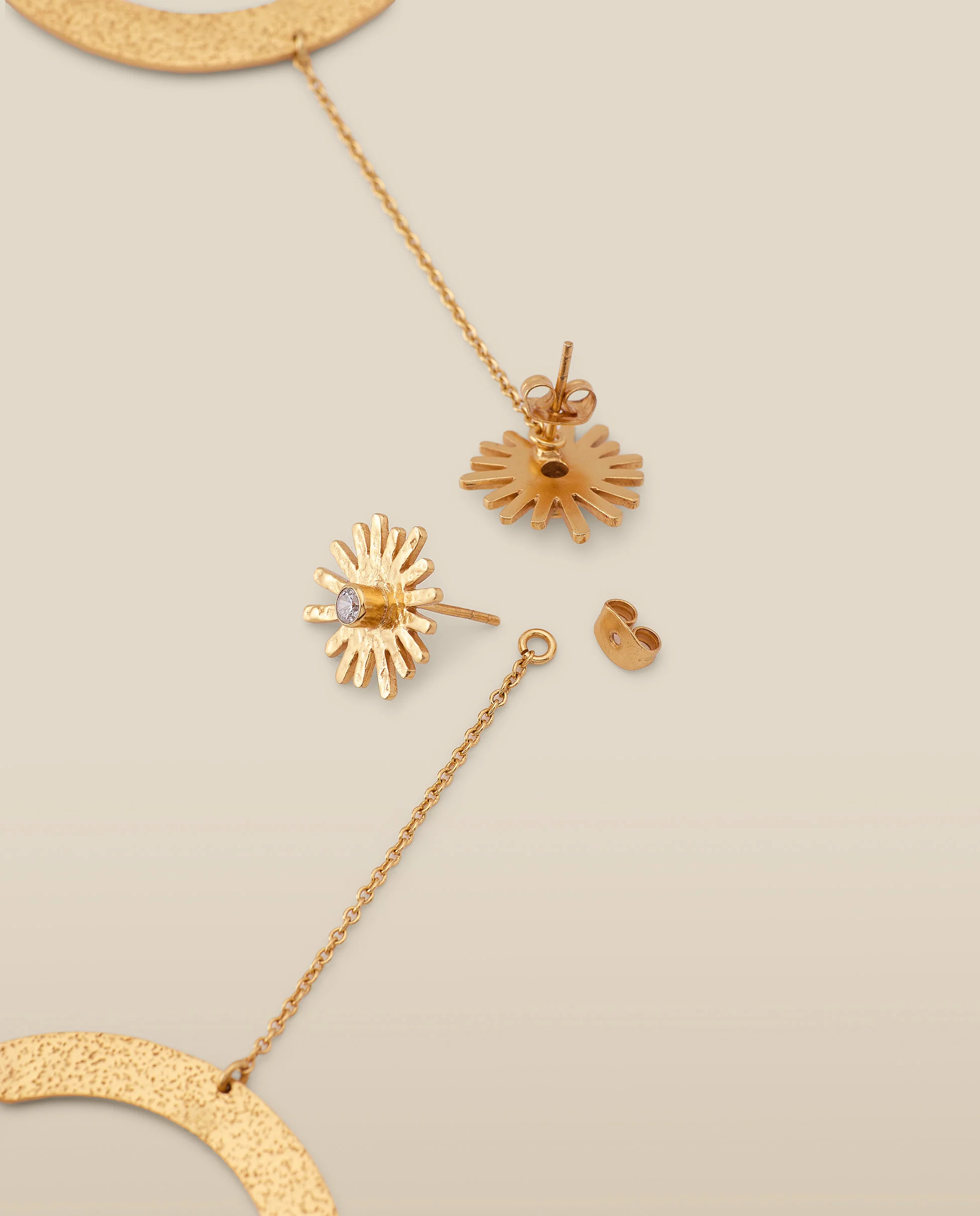 SUNNY HOOPS | Gold-Plated Stud and Hoop Drop Earrings - Image 6