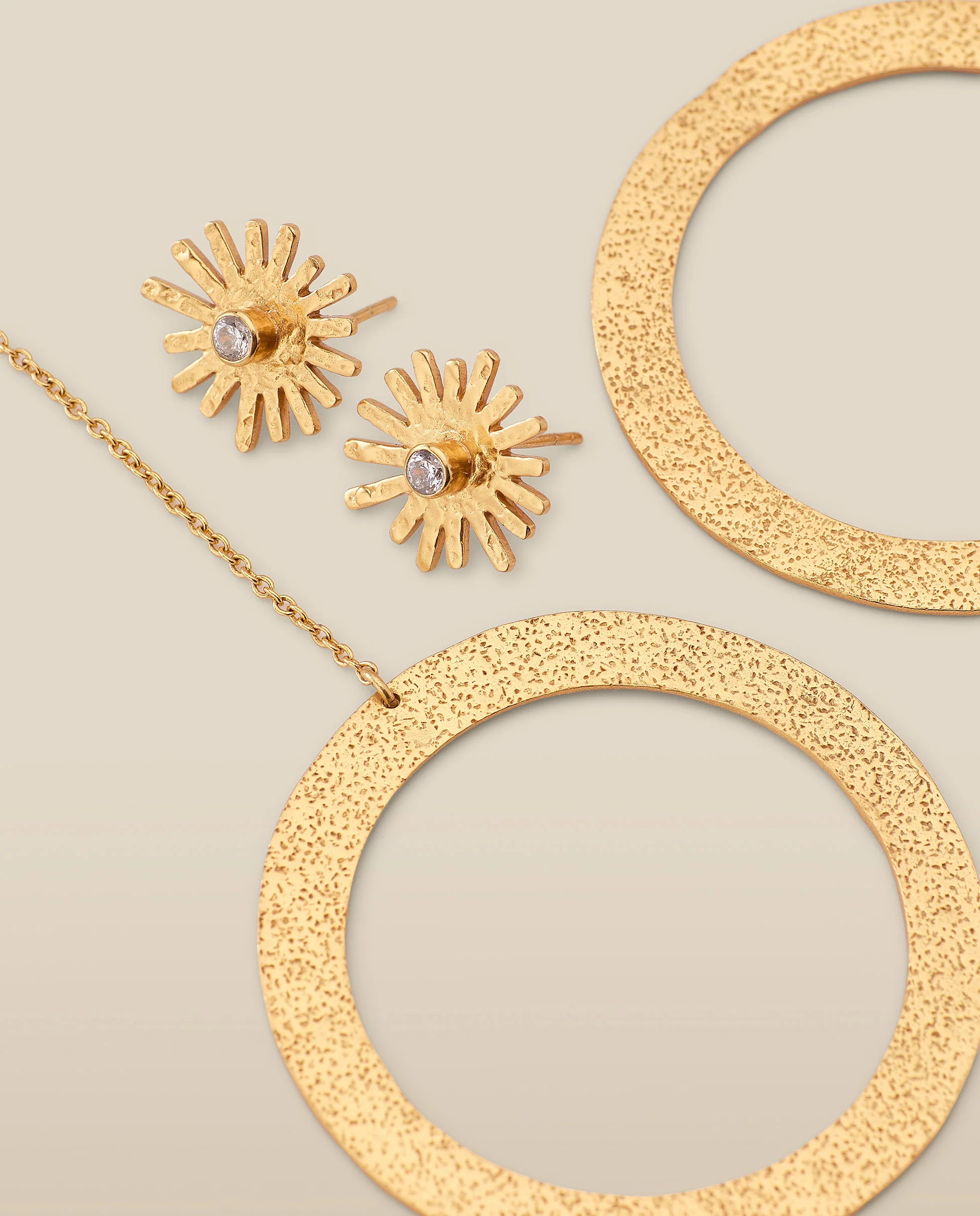 SUNNY HOOPS | Gold-Plated Stud and Hoop Drop Earrings - Image 7