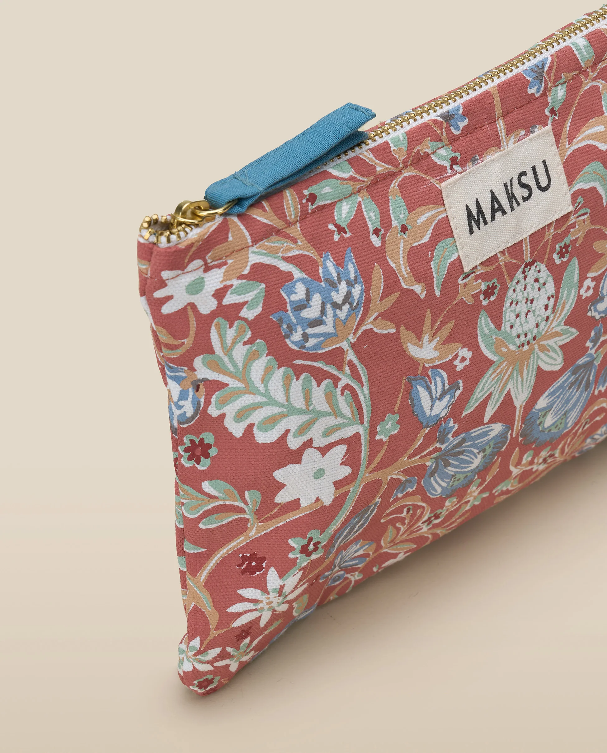 Terracotta Floral Cotton Pencil Case - Image 3
