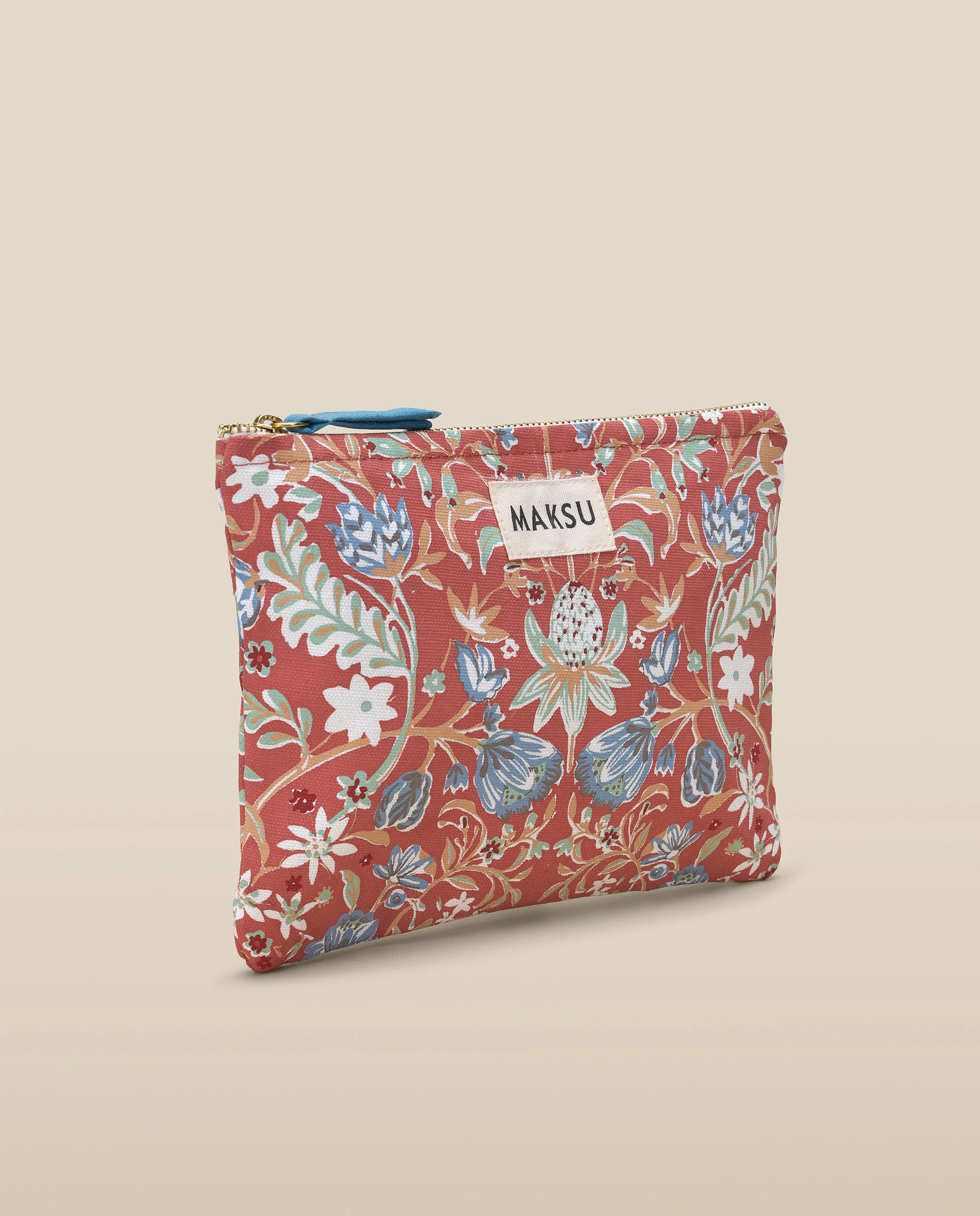 Terracotta Floral Cotton Pencil Case - Image 4