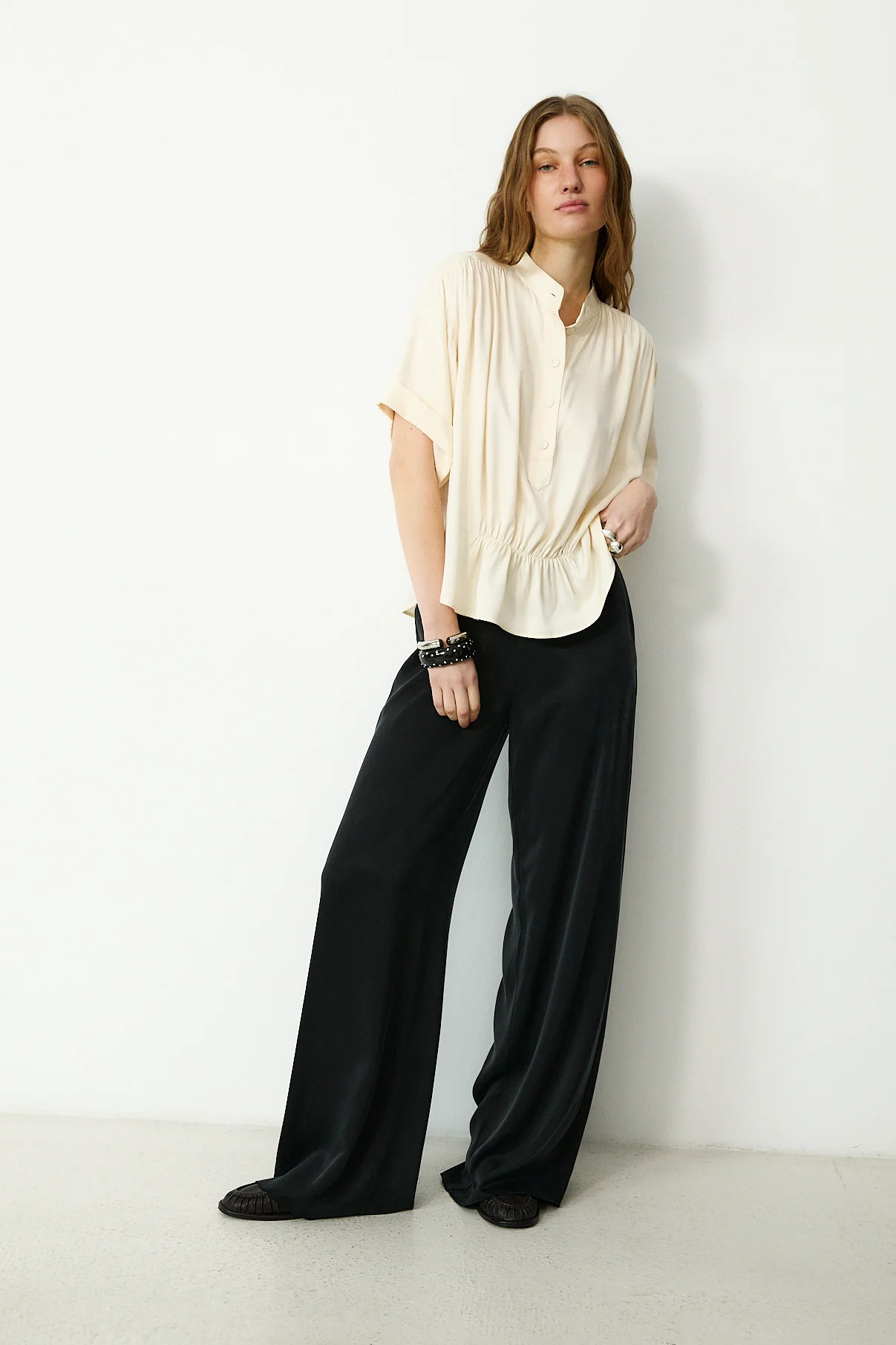 THYSSEN | Ecru Lightweight Cupro Blouse - Image 3