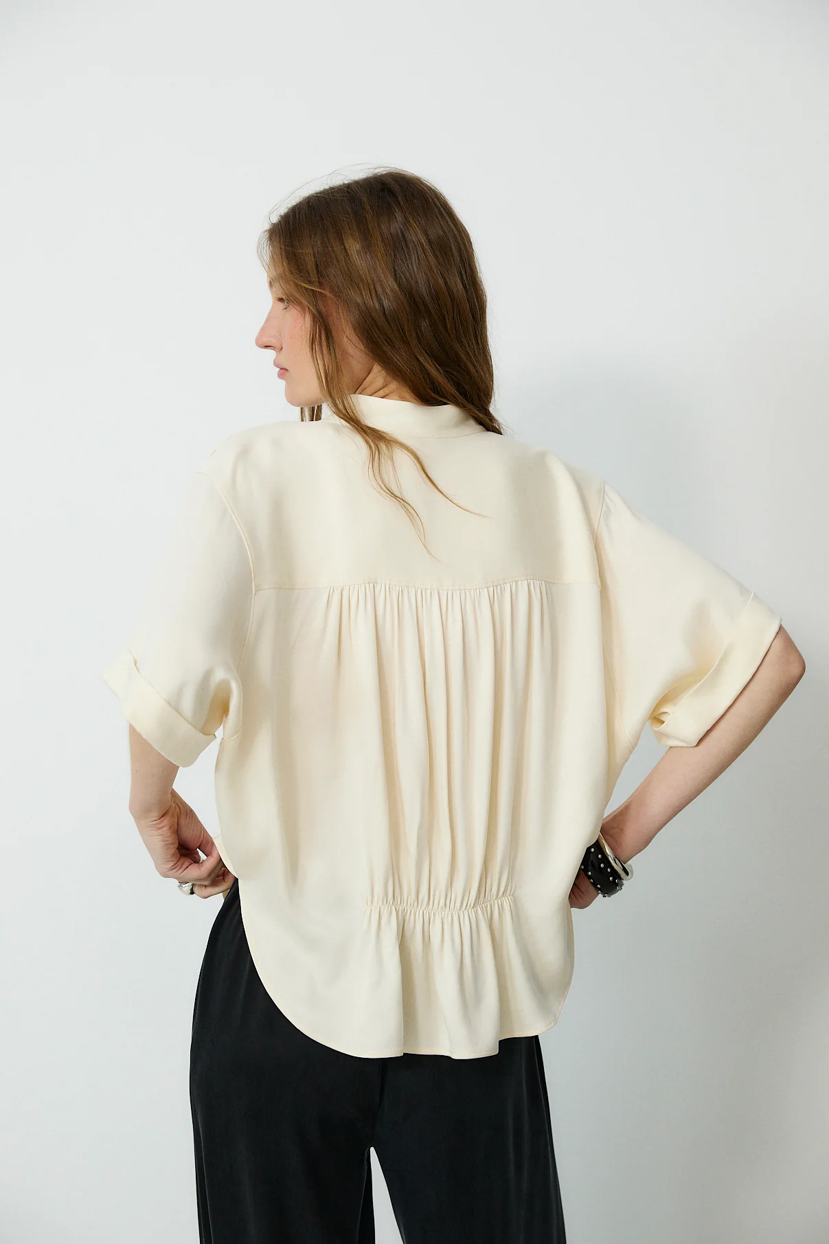 THYSSEN | Ecru Lightweight Cupro Blouse - Image 4