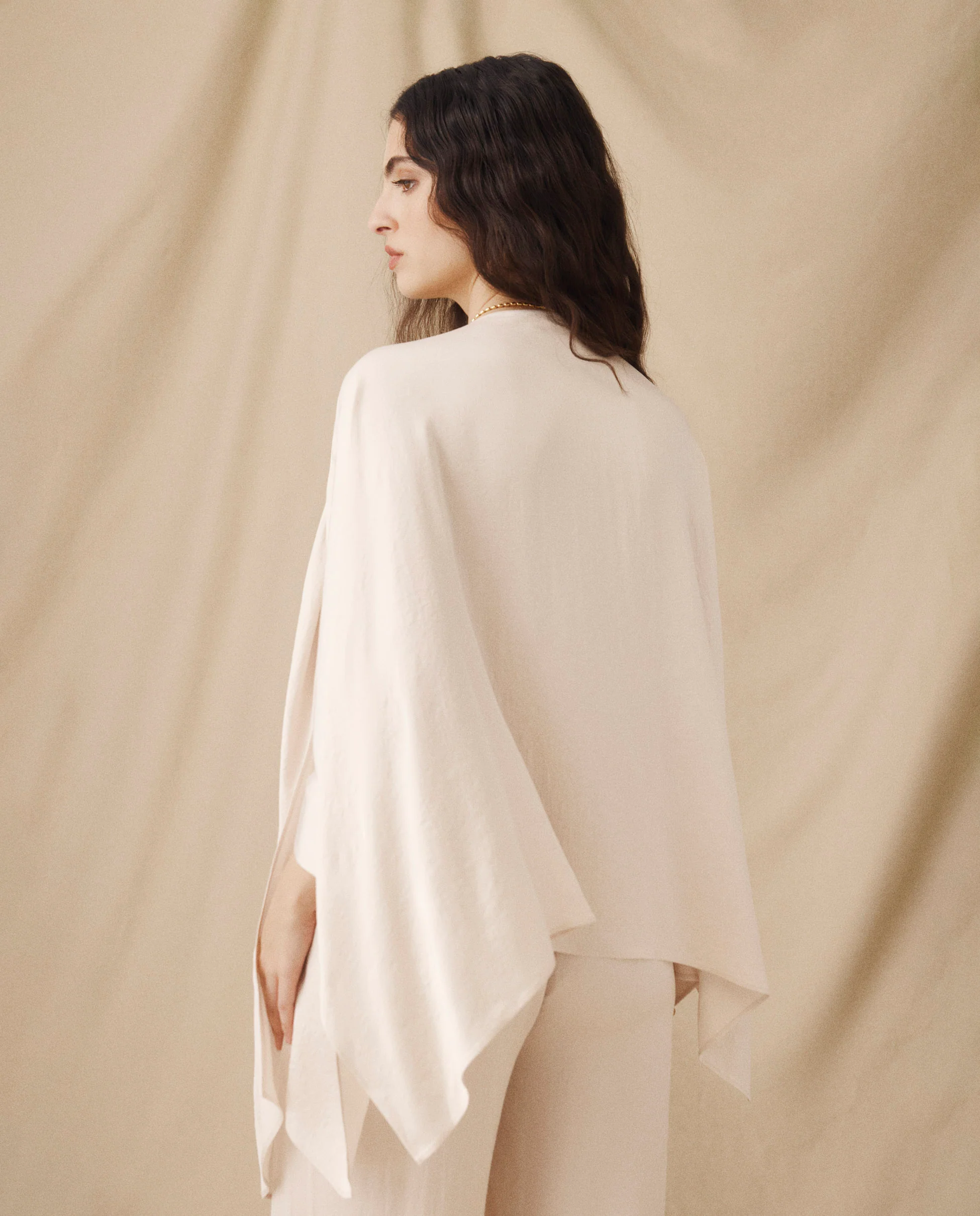 TIRSO | Light Cream Draped Blouse - Image 6